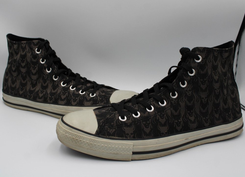Size 13 - Vintage Converse All-Star High Top Punk Demons Fire AOP Halloween